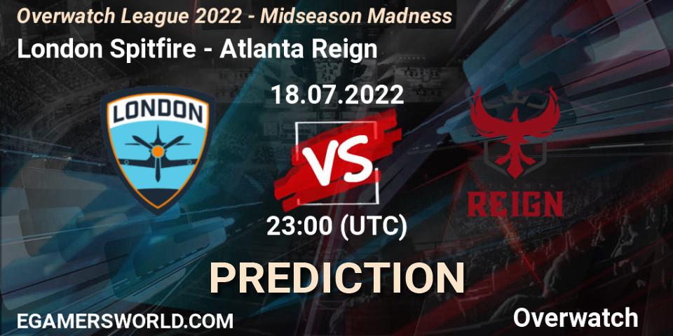 Pronóstico London Spitfire - Atlanta Reign. 18.07.2022 at 23:00, Overwatch, Overwatch League 2022 - Midseason Madness