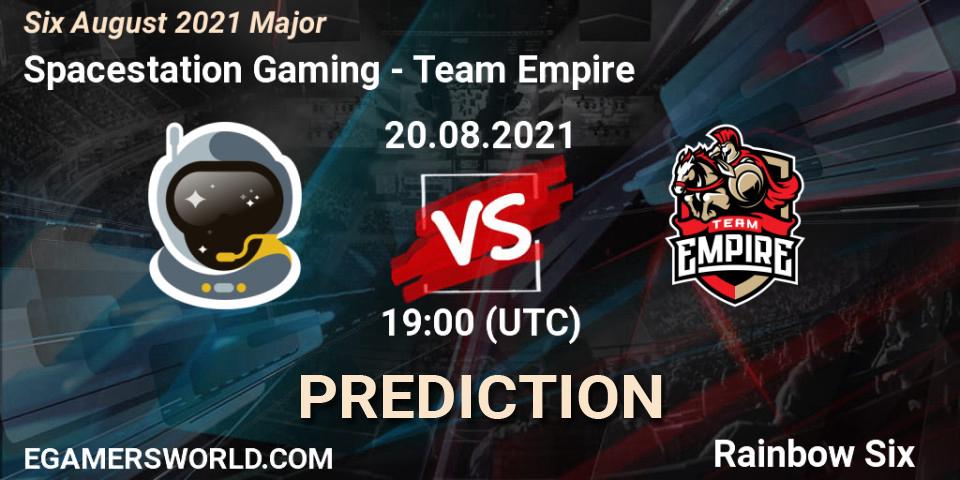 Pronóstico Spacestation Gaming - Team Empire. 20.08.2021 at 18:30, Rainbow Six, Six August 2021 Major
