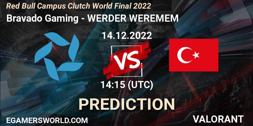 Pronóstico Bravado Gaming - WERDER WEREMEM. 14.12.2022 at 14:15, VALORANT, Red Bull Campus Clutch World Final 2022
