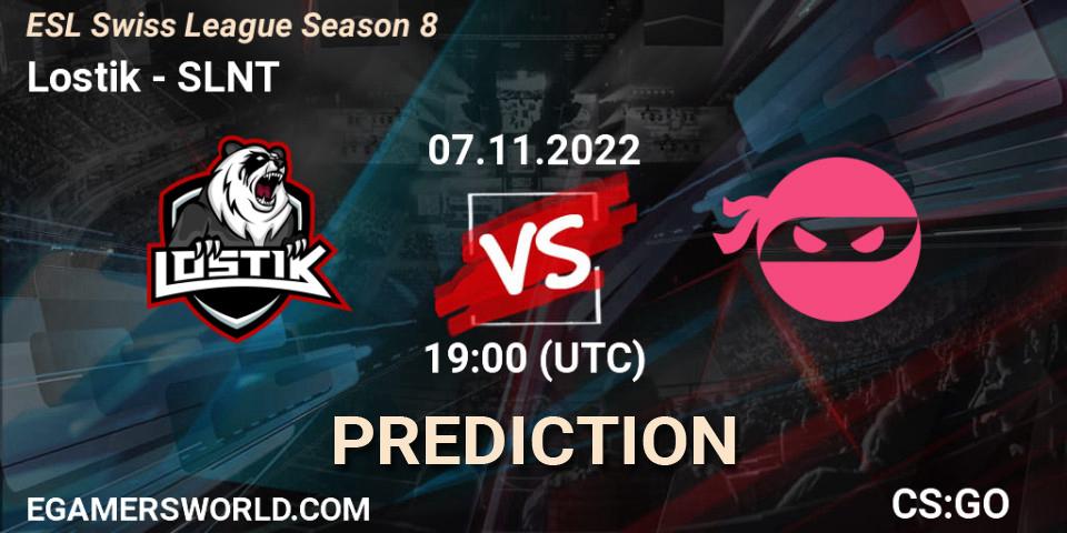 Pronóstico Lostik - SLNT. 07.11.2022 at 19:00, Counter-Strike (CS2), ESL Swiss League Season 8