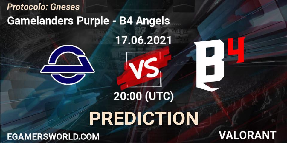 Pronóstico Gamelanders Purple - B4 Angels. 17.06.2021 at 20:00, VALORANT, Protocolo: Gêneses