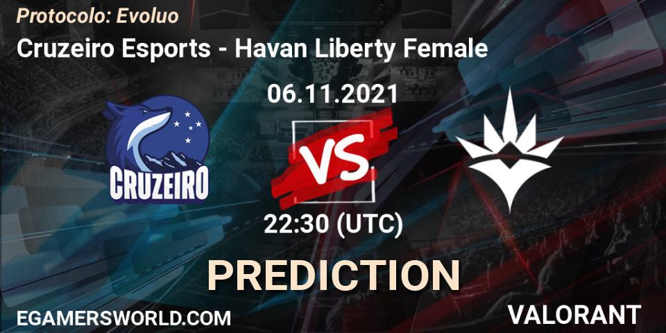 Pronóstico Cruzeiro Esports - Havan Liberty Female. 06.11.2021 at 22:30, VALORANT, Protocolo: Evolução