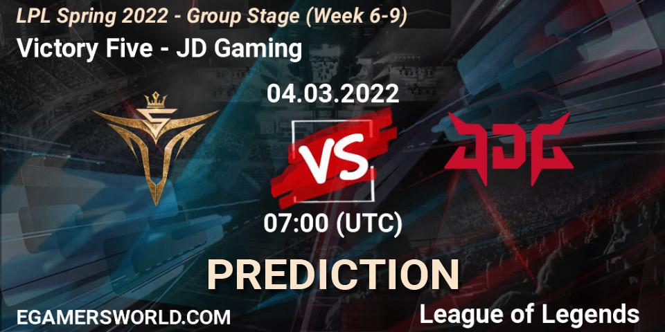 Pronóstico Victory Five - JD Gaming. 04.03.2022 at 07:00, LoL, LPL Spring 2022 - Group Stage (Week 6-9)