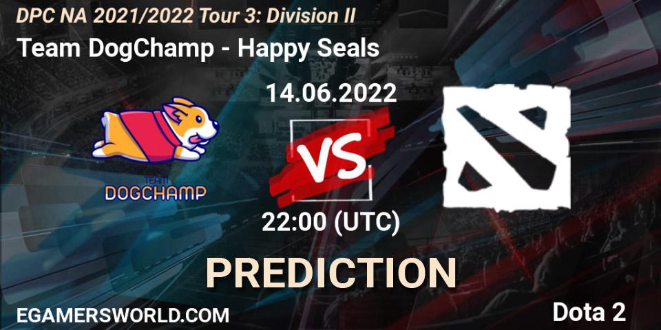 Pronóstico Team DogChamp - Happy Seals. 14.06.2022 at 21:55, Dota 2, DPC NA 2021/2022 Tour 3: Division II
