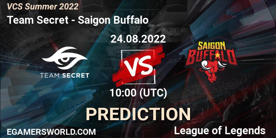 Pronóstico Team Secret - Saigon Buffalo. 24.08.2022 at 10:00, LoL, VCS Summer 2022