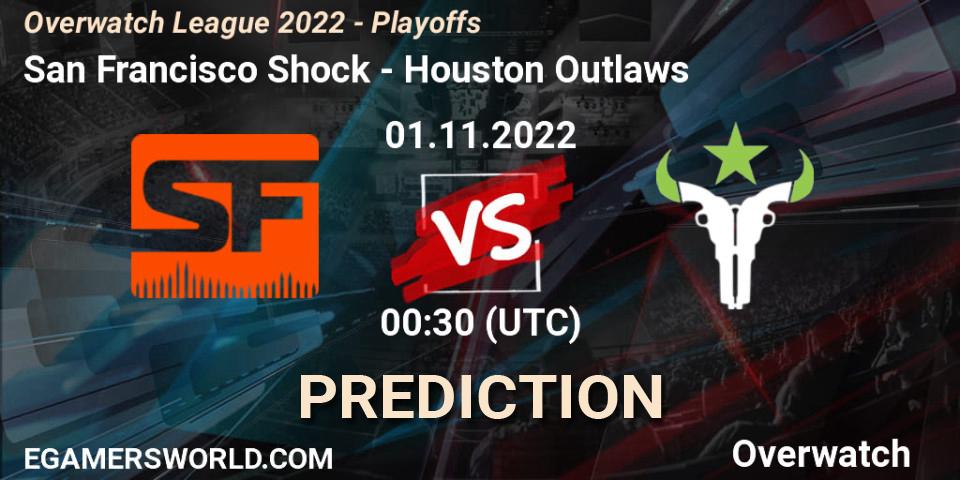Pronóstico San Francisco Shock - Houston Outlaws. 01.11.22, Overwatch, Overwatch League 2022 - Playoffs