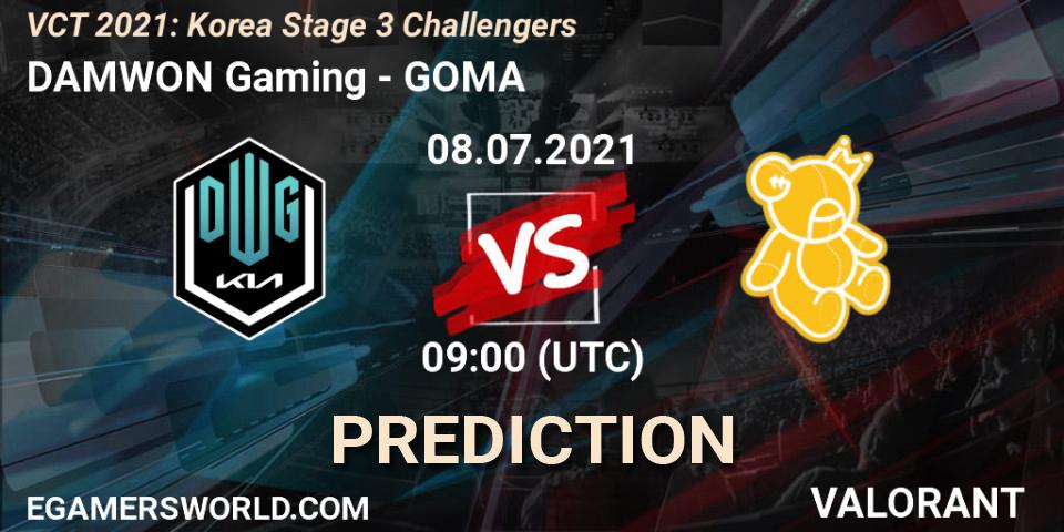 Pronóstico DAMWON Gaming - GOMA. 08.07.2021 at 09:00, VALORANT, VCT 2021: Korea Stage 3 Challengers