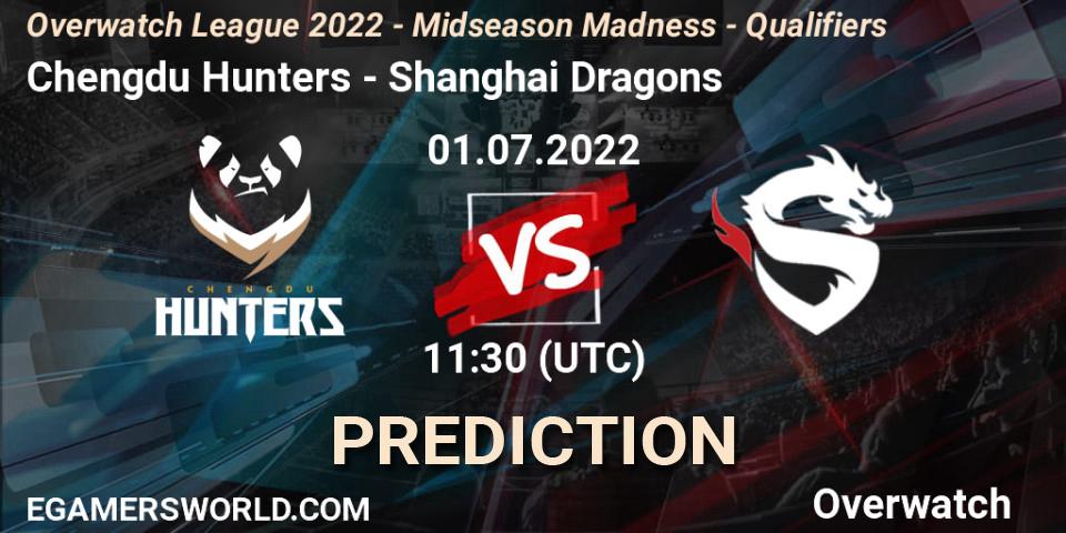 Pronóstico Chengdu Hunters - Shanghai Dragons. 08.07.2022 at 11:30, Overwatch, Overwatch League 2022 - Midseason Madness - Qualifiers