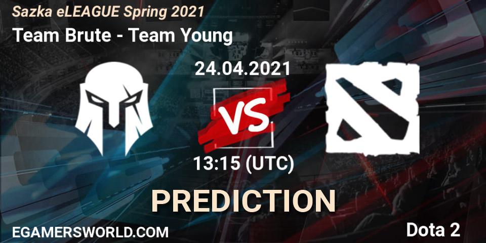 Pronóstico Team Brute - Team Young. 24.04.2021 at 13:15, Dota 2, Sazka eLEAGUE Spring 2021