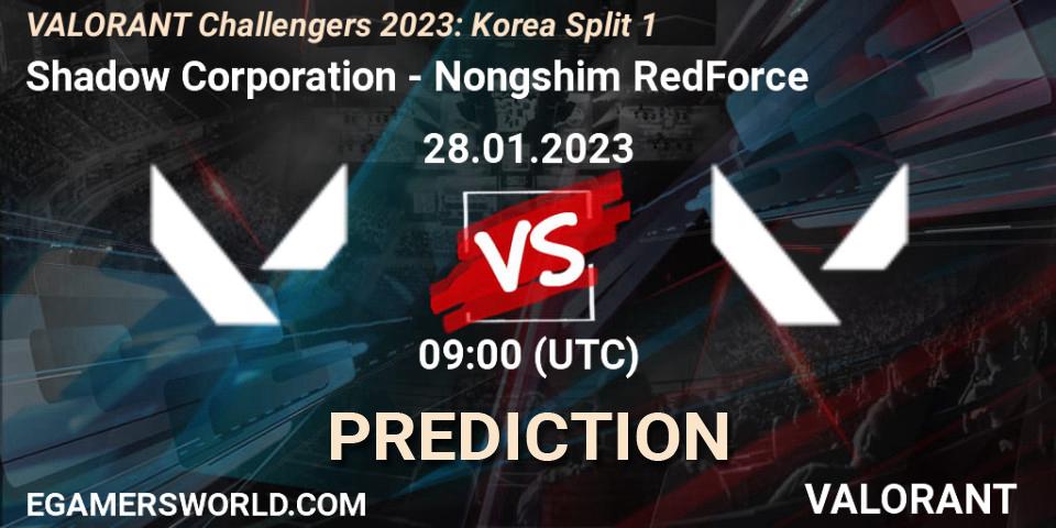 Pronóstico Shadow Corporation - Nongshim RedForce. 28.01.23, VALORANT, VALORANT Challengers 2023: Korea Split 1