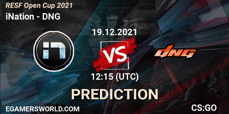 Pronóstico iNation - DNG. 19.12.2021 at 12:15, Counter-Strike (CS2), RESF Open Cup 2021
