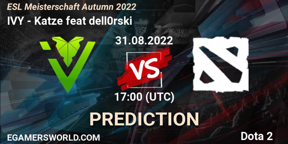 Pronóstico IVY - Katze feat dell0rski. 31.08.2022 at 17:04, Dota 2, ESL Meisterschaft Autumn 2022