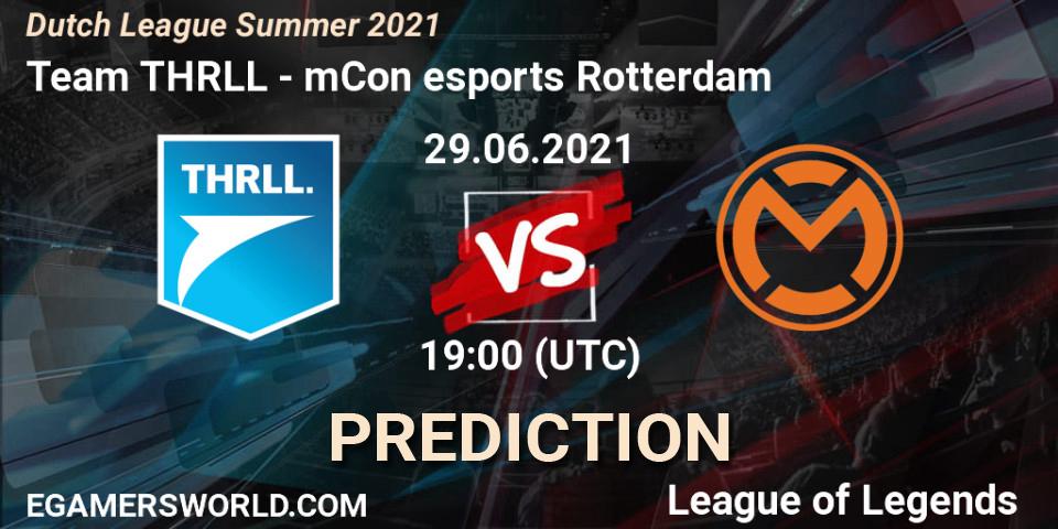 Pronóstico Team THRLL - mCon esports Rotterdam. 29.06.2021 at 19:00, LoL, Dutch League Summer 2021