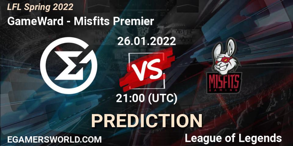 Pronóstico GameWard - Misfits Premier. 26.01.2022 at 21:00, LoL, LFL Spring 2022