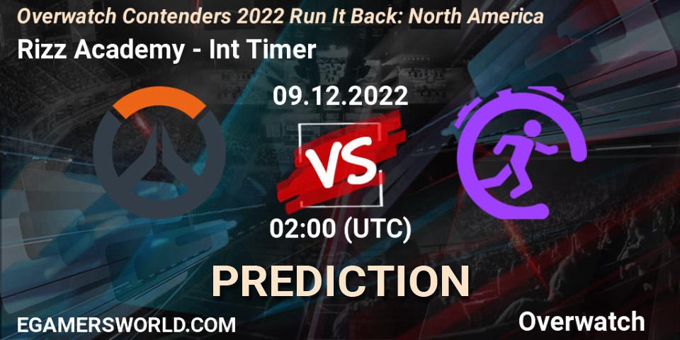 Pronóstico Rizz Academy - Int Timer. 09.12.2022 at 02:00, Overwatch, Overwatch Contenders 2022 Run It Back: North America