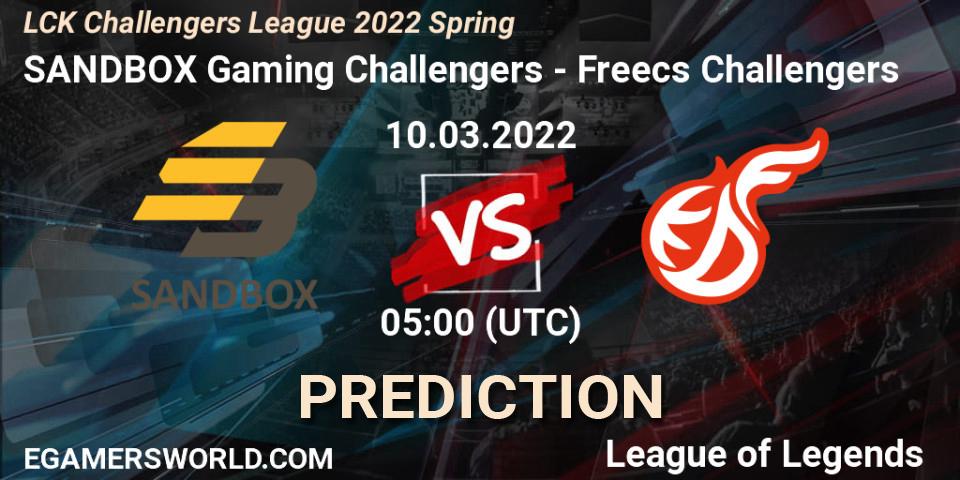 Pronóstico SANDBOX Gaming Challengers - Freecs Challengers. 10.03.2022 at 05:00, LoL, LCK Challengers League 2022 Spring