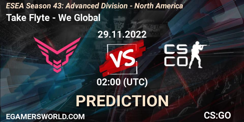 Pronóstico Take Flyte - We Global. 29.11.22, CS2 (CS:GO), ESEA Season 43: Advanced Division - North America