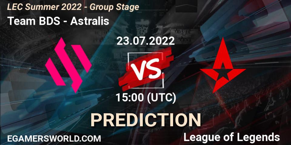 Pronóstico Team BDS - Astralis. 23.07.2022 at 15:00, LoL, LEC Summer 2022 - Group Stage