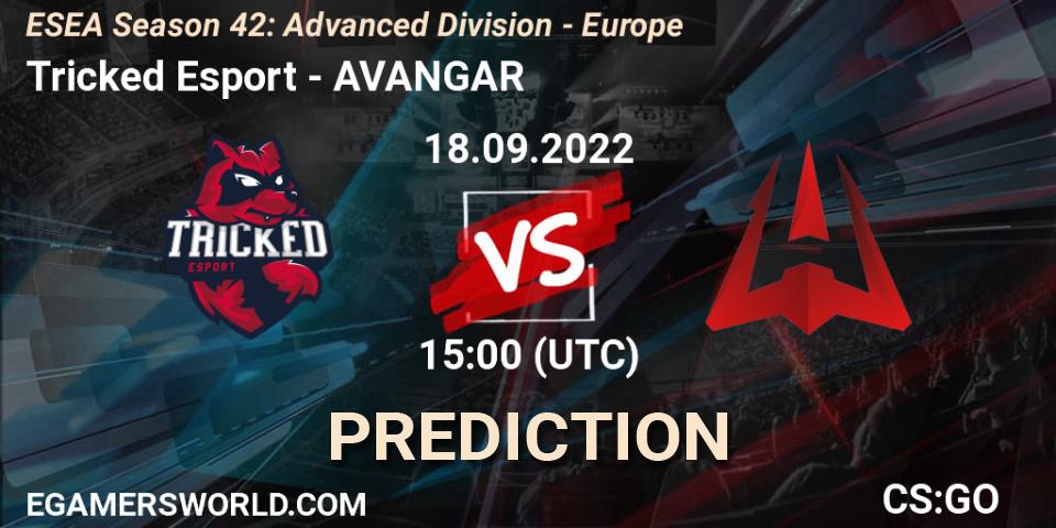 Pronóstico Tricked Esport - AVANGAR. 18.09.2022 at 15:00, Counter-Strike (CS2), ESEA Season 42: Advanced Division - Europe