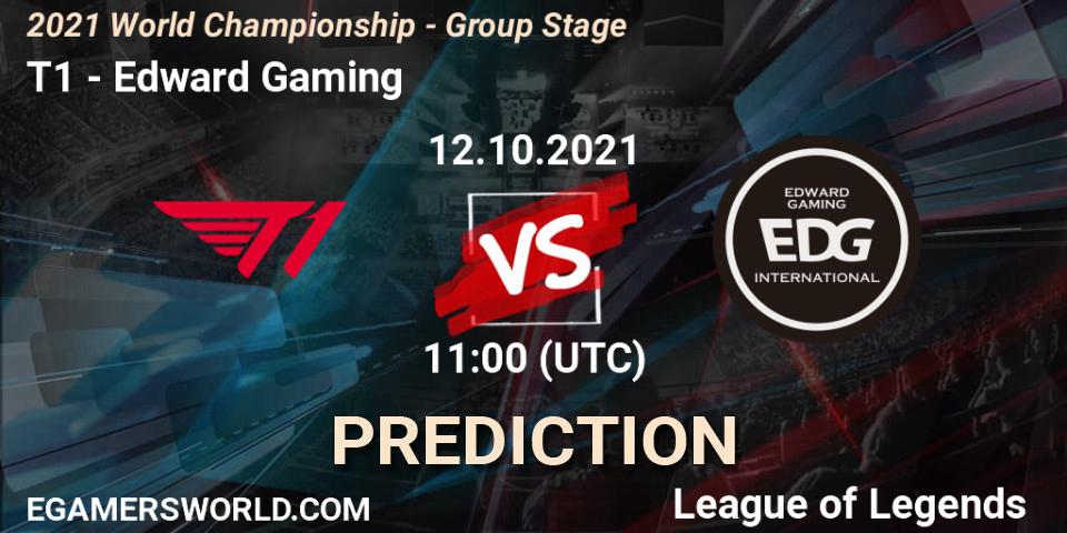Pronóstico T1 - Edward Gaming. 12.10.2021 at 11:00, LoL, 2021 World Championship - Group Stage