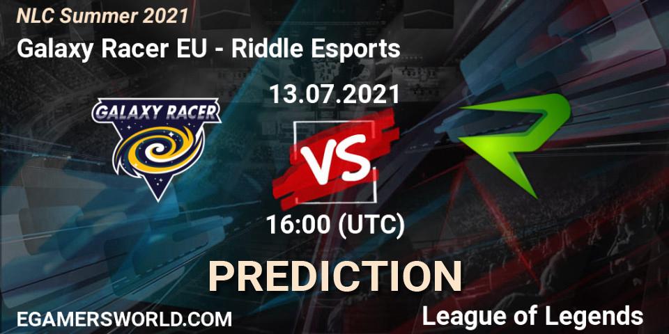 Pronóstico Galaxy Racer EU - Riddle Esports. 13.07.2021 at 16:00, LoL, NLC Summer 2021