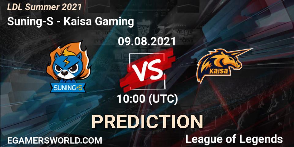 Pronóstico Suning-S - Kaisa Gaming. 09.08.21, LoL, LDL Summer 2021