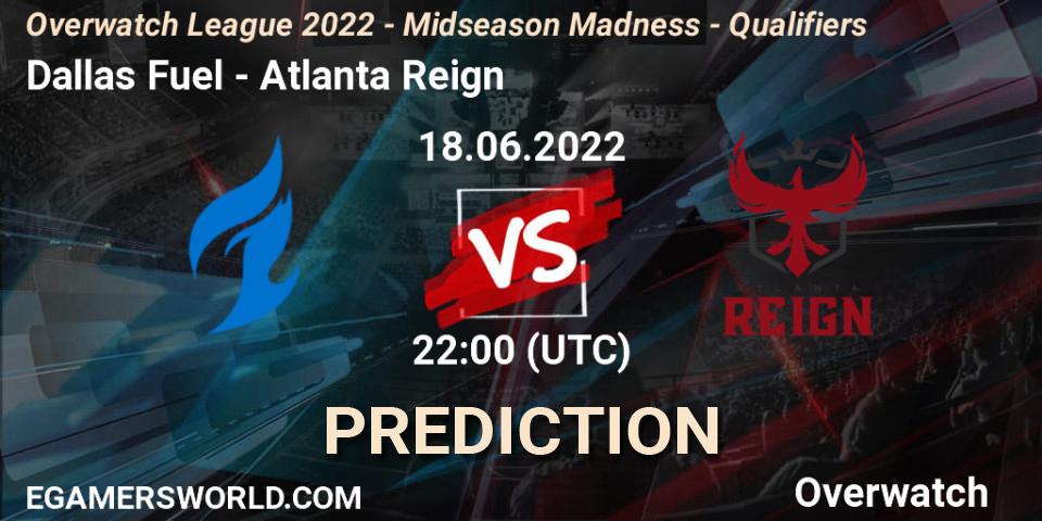 Pronóstico Dallas Fuel - Atlanta Reign. 18.06.2022 at 22:00, Overwatch, Overwatch League 2022 - Midseason Madness - Qualifiers