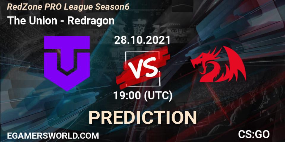 Pronóstico The Union - Redragon. 28.10.2021 at 20:00, Counter-Strike (CS2), RedZone PRO League Season 6