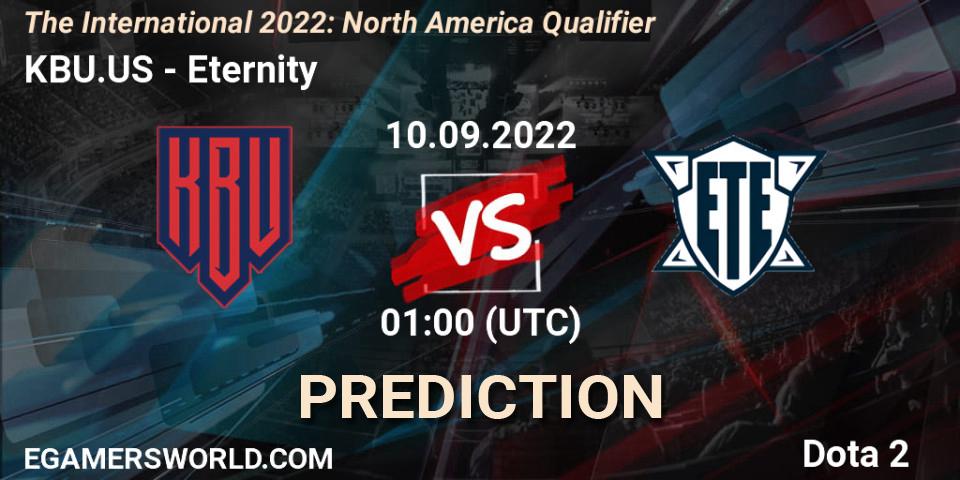 Pronóstico KBU.US - Eternity. 09.09.2022 at 22:12, Dota 2, The International 2022: North America Qualifier