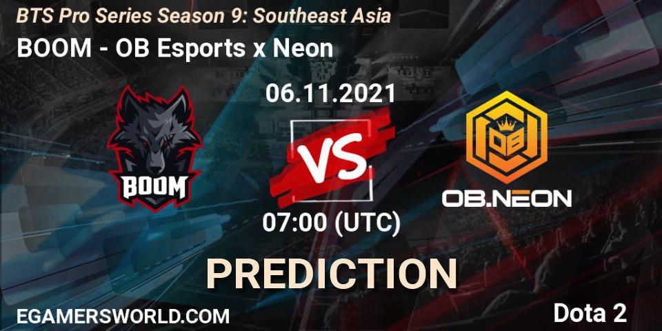 Pronóstico BOOM - OB Esports x Neon. 30.10.2021 at 09:00, Dota 2, BTS Pro Series Season 9: Southeast Asia