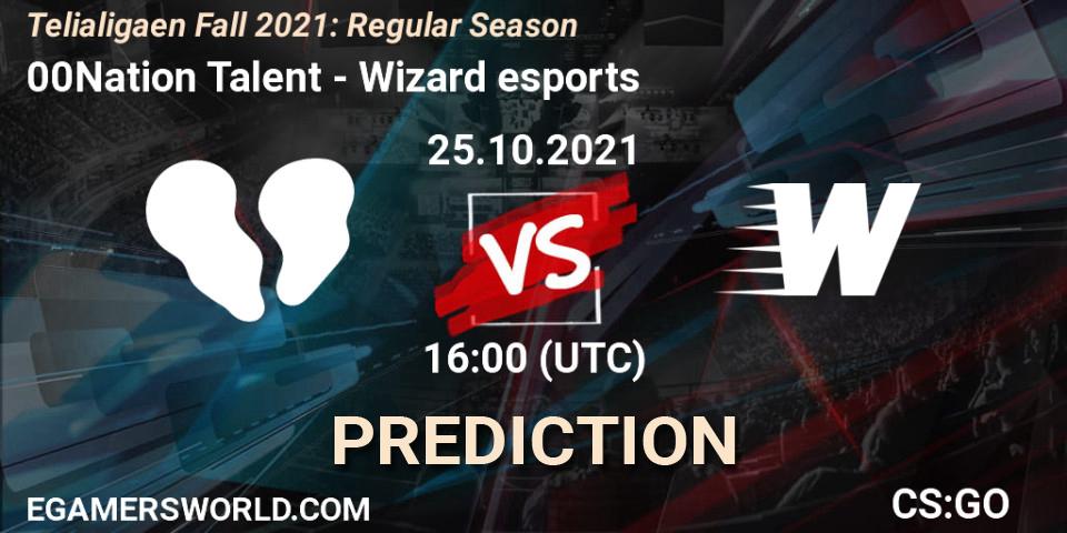 Pronóstico 00Nation Talent - Wizard esports. 25.10.2021 at 16:00, Counter-Strike (CS2), Telialigaen Fall 2021: Regular Season