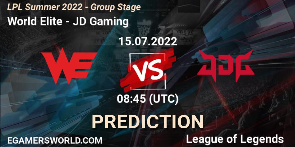 Pronóstico World Elite - JD Gaming. 15.07.2022 at 09:00, LoL, LPL Summer 2022 - Group Stage