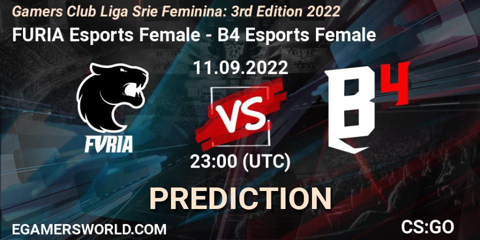 Pronóstico FURIA Esports Female - B4 Esports Female. 11.09.2022 at 23:00, Counter-Strike (CS2), Gamers Club Liga Série Feminina: 3rd Edition 2022