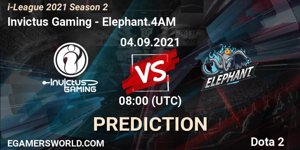 Pronóstico Invictus Gaming - Elephant.4AM. 04.09.2021 at 08:24, Dota 2, i-League 2021 Season 2