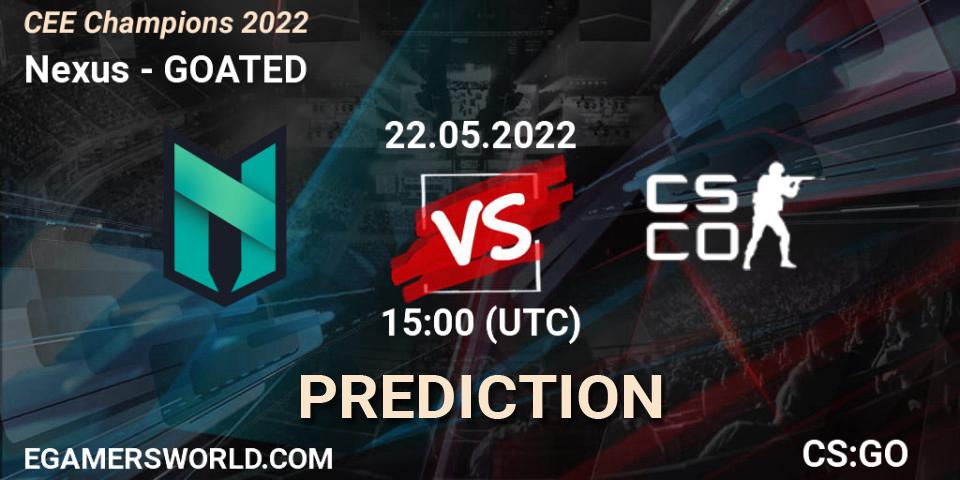 Pronóstico Nexus - GOATED. 22.05.2022 at 15:00, Counter-Strike (CS2), CEE Champions 2022