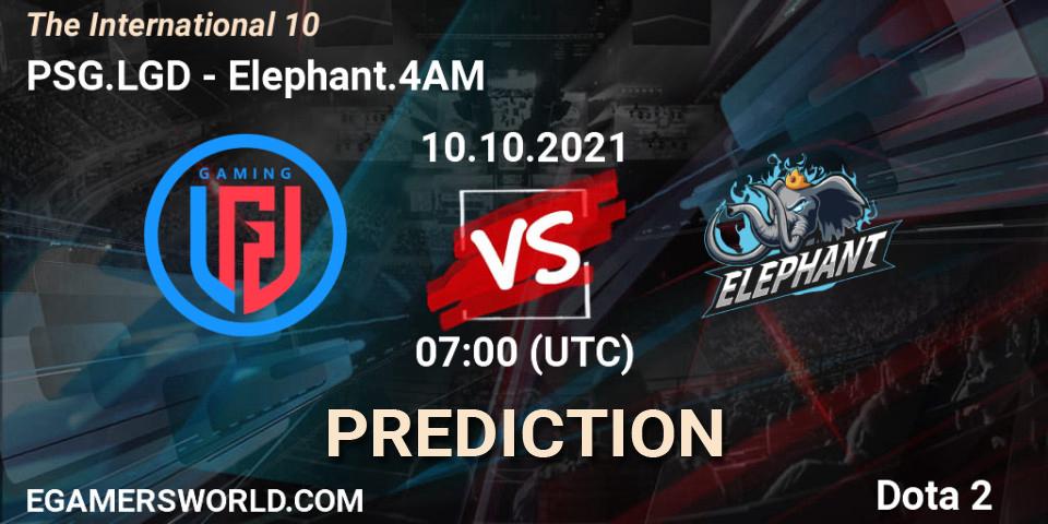 Pronóstico PSG.LGD - Elephant.4AM. 10.10.2021 at 07:00, Dota 2, The Internationa 2021