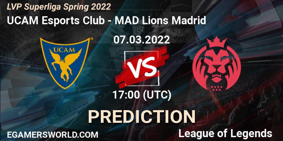 Pronóstico UCAM Esports Club - MAD Lions Madrid. 07.03.2022 at 17:00, LoL, LVP Superliga Spring 2022