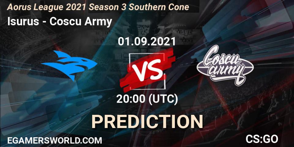 Pronóstico Isurus - Coscu Army. 01.09.2021 at 20:10, Counter-Strike (CS2), Aorus League 2021 Season 3 Southern Cone