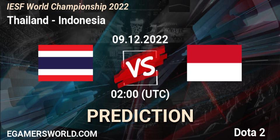 Pronóstico Thailand - Indonesia. 09.12.22, Dota 2, IESF World Championship 2022 