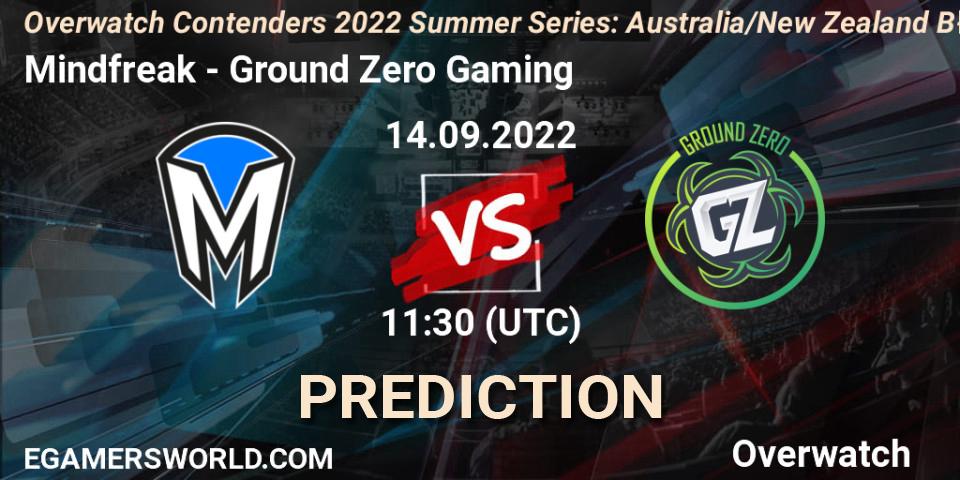 Pronóstico Mindfreak - Ground Zero Gaming. 15.09.22, Overwatch, Overwatch Contenders 2022 Summer Series: Australia/New Zealand B-Sides