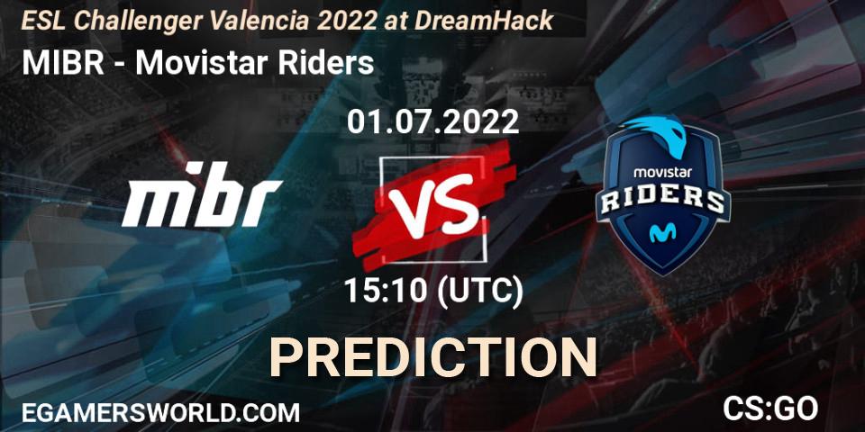 Pronóstico MIBR - Movistar Riders. 01.07.2022 at 15:25, Counter-Strike (CS2), ESL Challenger Valencia 2022 at DreamHack