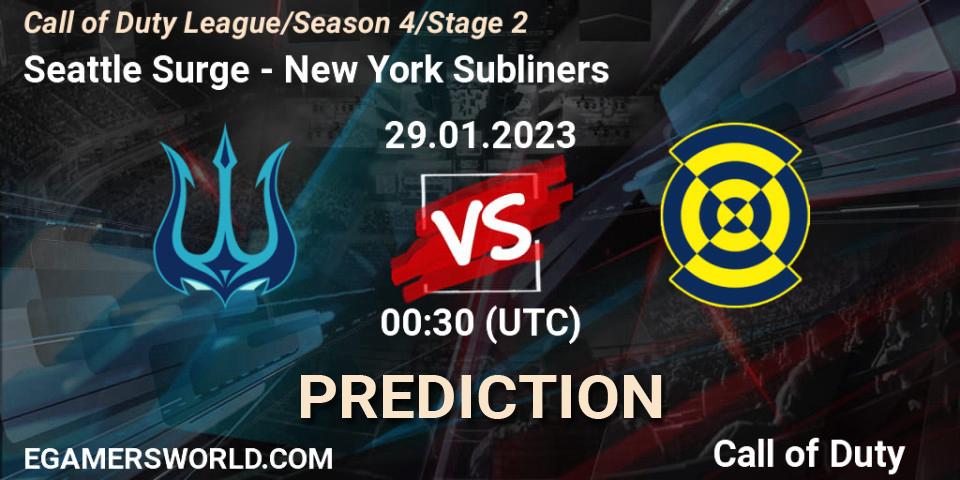 Pronóstico Seattle Surge - New York Subliners. 29.01.23, Call of Duty, Call of Duty League 2023: Stage 2 Major Qualifiers