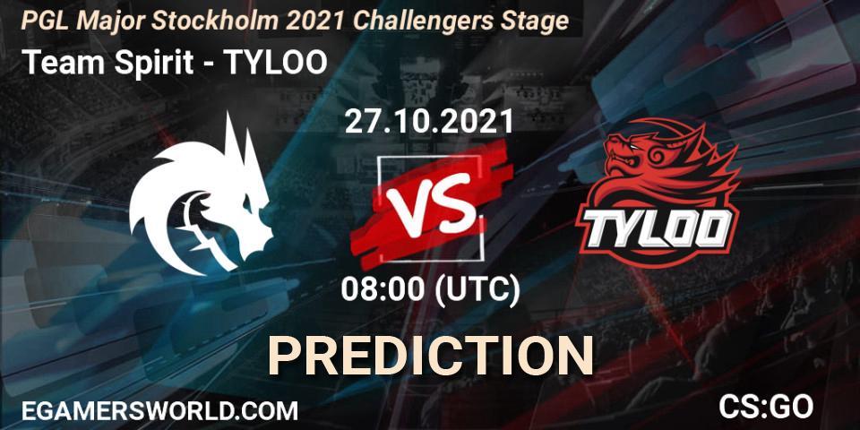 Pronóstico Team Spirit - TYLOO. 27.10.2021 at 08:10, Counter-Strike (CS2), PGL Major Stockholm 2021 Challengers Stage