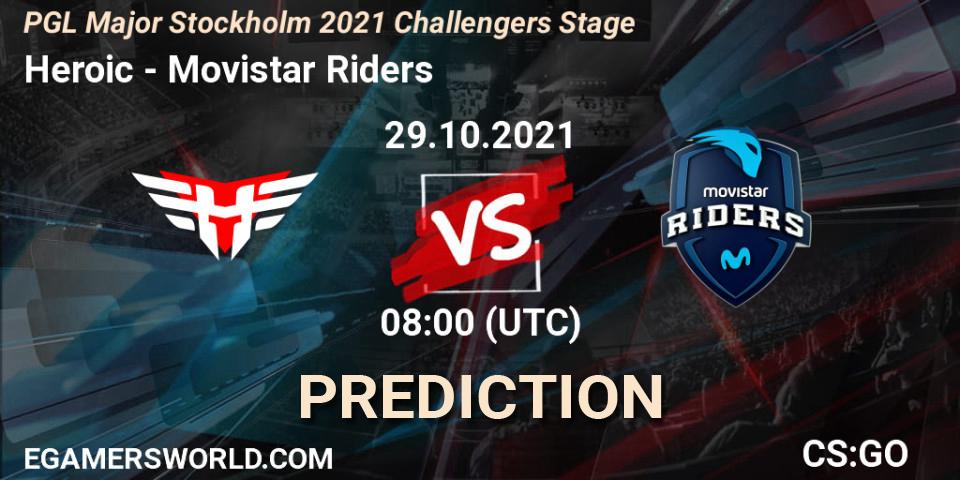 Pronóstico Heroic - Movistar Riders. 29.10.2021 at 08:15, Counter-Strike (CS2), PGL Major Stockholm 2021 Challengers Stage