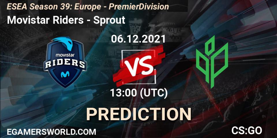 Pronóstico Movistar Riders - Sprout. 06.12.2021 at 17:00, Counter-Strike (CS2), ESEA Season 39: Europe - Premier Division