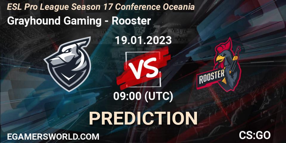 Pronóstico Grayhound Gaming - Rooster. 19.01.2023 at 09:00, Counter-Strike (CS2), ESL Pro League Season 17 Conference Oceania