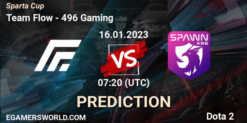 Pronóstico Team Flow - 496 Gaming. 16.01.2023 at 07:20, Dota 2, Sparta Cup