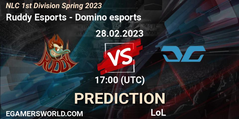 Pronóstico Ruddy Esports - Domino esports. 28.02.23, LoL, NLC 1st Division Spring 2023