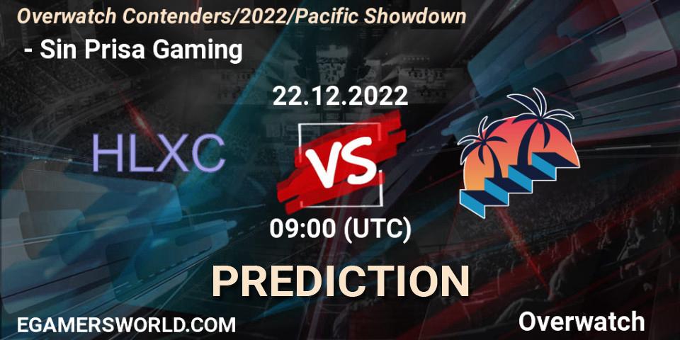 Pronóstico 荷兰小车 - Sin Prisa Gaming. 22.12.22, Overwatch, Overwatch Contenders 2022 Pacific Showdown