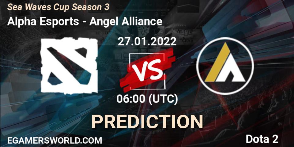 Pronóstico Alpha Esports - Angel Alliance. 27.01.2022 at 06:11, Dota 2, Sea Waves Cup Season 3